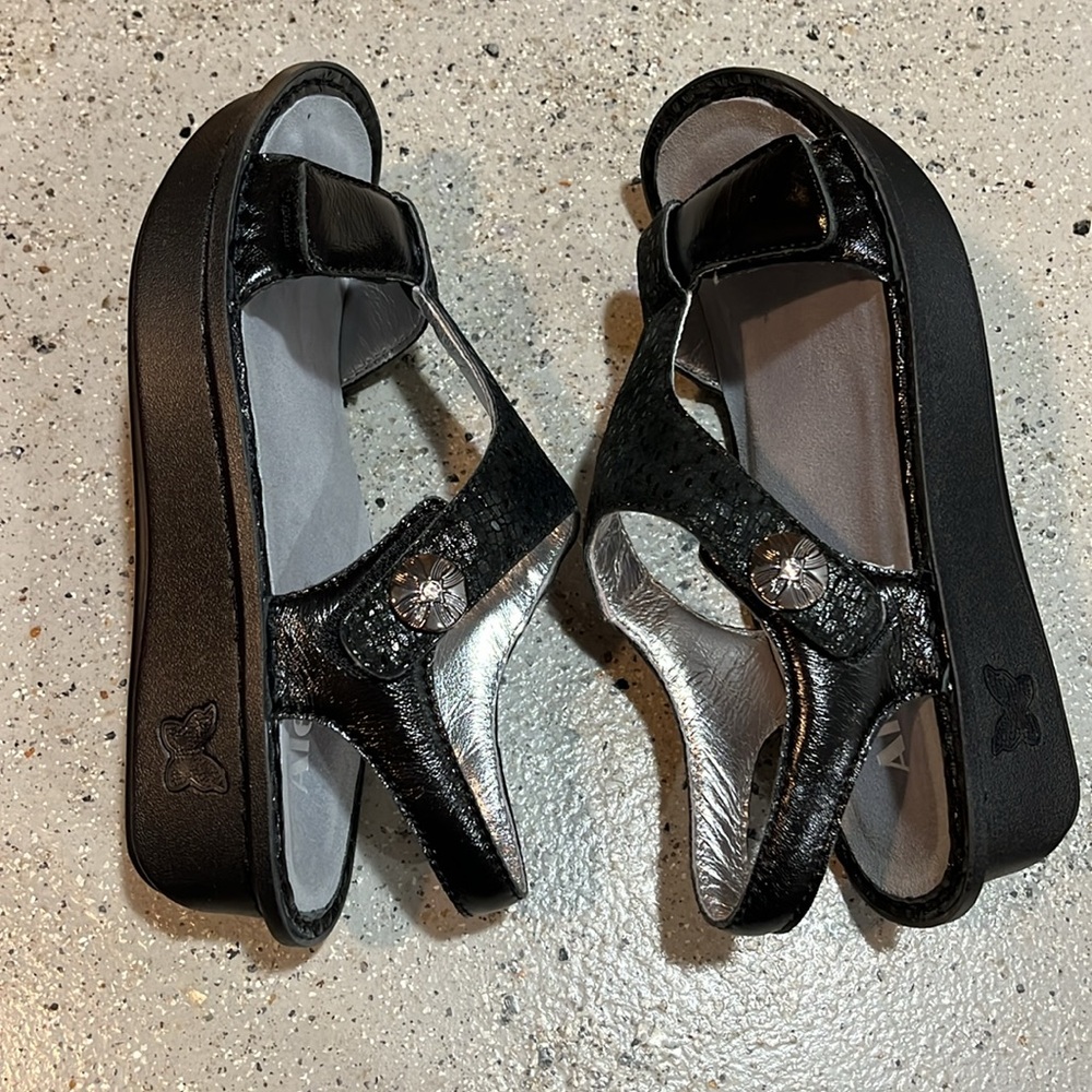 ALEGRIA KENDRA SLINGBACK SANDALS TILE ME MORE BLACK EU SIZE 36 US 6-6.5 LIKE NEW - Picture 8 of 15
